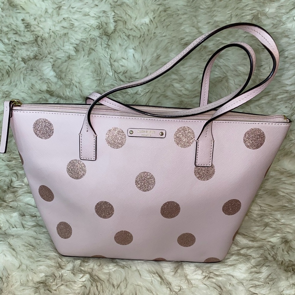 Kate Spade Sparkle Pink Polkadot Purse